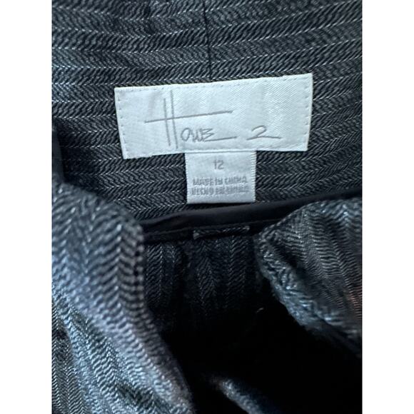Robin Howe Women’s Gray Wool Blend Wide-leg Herringbone dress pants- size 12 - Picture 4 of 8